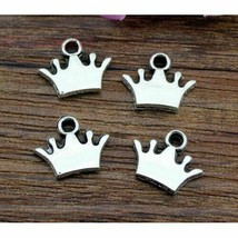 Crown shape Finding Pendant Small Metallic 10 pieces for Jewellery and Crafts - £1.10 GBP