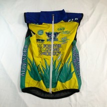 Louis Garneau Radsport Shirt Trikot Herren M Blau Gelb Grün Reißverschluss - $17.80