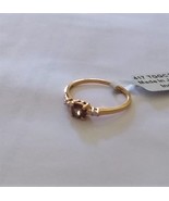 10K Yellow Gold Color Change Brown Garnet Round &amp; White Zircon Ring, Sz ... - $274.43 CAD