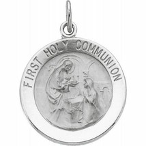 Sterling Silver First Holy Communion Medal Pendant Charm - £20.27 GBP+