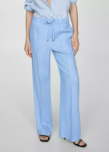 Mango Trousers Samara - Pale Blue Linen   UK 8    (FM120-1) - £28.85 GBP