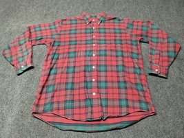 Vintage LL Bean Flannel Shirt Adult XL Red Green Plaid Button Up Long Sl... - $27.77