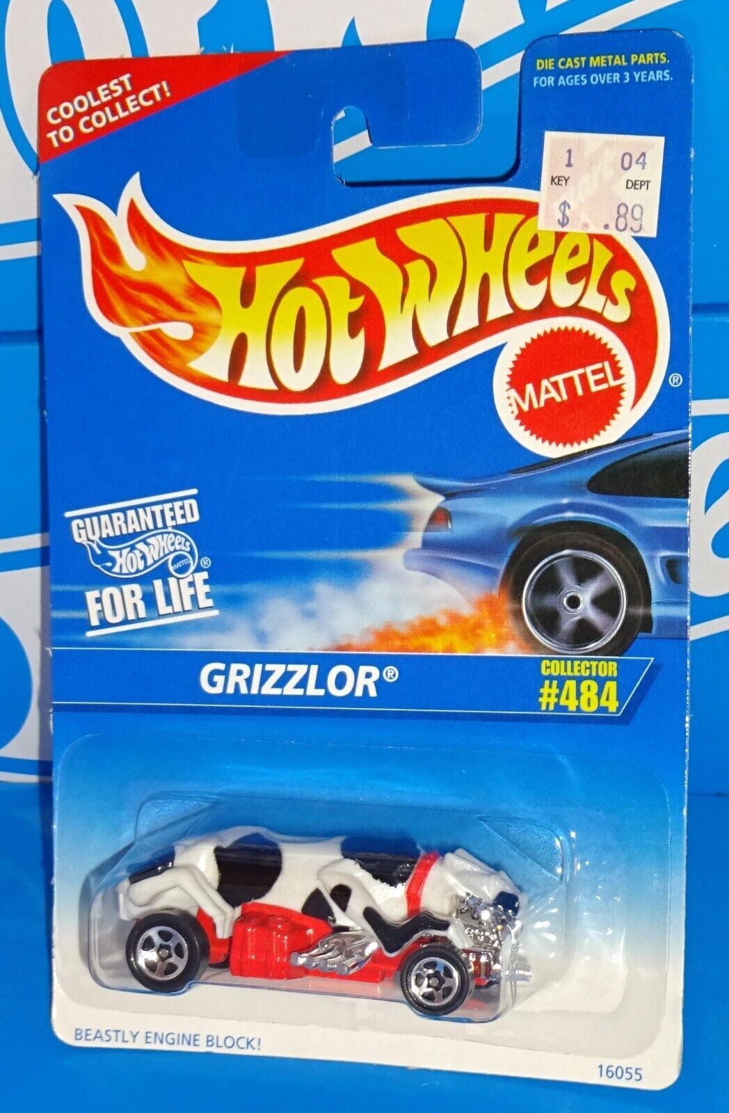 Primary image for Hot Wheels 1996 Mainline Release #484 Grizzlor White w/ Black Spots 5SPs