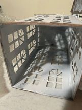 Set of House Candle Covers  in distressed White metal - SALE image 7