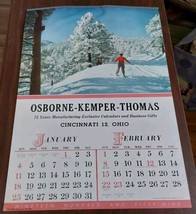 Osborne Kemper Thomas 1959 Wall Calender Intact Full Year Cincinnati 12 Ohio - £25.15 GBP