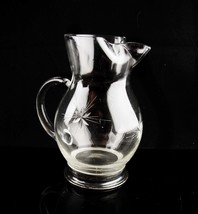 Antique wallace sterling milk pitcher / 5 3/4&quot; seamed etched glass large creamer - £74.45 GBP