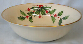 Lenox Holiday Holly &amp; Berries Serving Bowl 9 1/2&quot; - £36.11 GBP