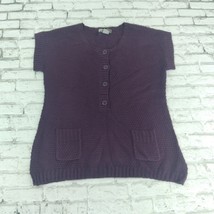 Ami Sanzuri Sweater Womens XL Purple Short Cap Sleeve Scoop Neck Knit Tunic Top - £15.81 GBP