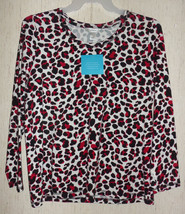 Nwt Womens Cj Banks Leopard Print Knit Top Size 14W (X) - £19.82 GBP