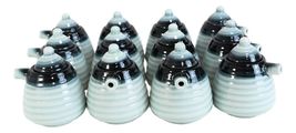 Pack of 12 Ocean Blue Ceramic Soy Ponzu Sauce Vinegar Or Oil Dispensers ... - $53.99