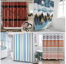 Shower Curtain With Hooks Choose From Patterns Listed 72&quot; X 72&quot; NEW - £15.89 GBP