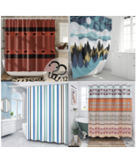 Shower Curtain With Hooks Choose From Patterns Listed 72&quot; X 72&quot; NEW - £15.84 GBP