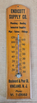 1930s Endicott Supply Co. Wooden Thermometer Sign Vineland NJ Plumbing H... - $101.57