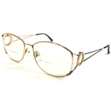 Vintage Christian Dior Eyeglasses Frames 2857 48 Gold Wire Blue Round 56-16-125 - $67.11