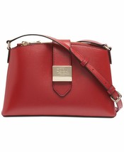 DKNY Lyla Red Leather Crossbody Bag Gold Logo Flap Snap Closure Handbag ... - £37.61 GBP