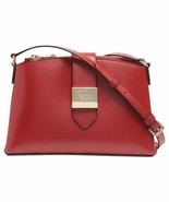 DKNY Lyla Red Leather Crossbody Bag Gold Logo Flap Snap Closure Handbag ... - £37.61 GBP