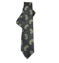 St Patick Men&#39;s Tie &amp; Hanky Set Charcoal Gray, Black Gold Beige Skinny - £15.72 GBP
