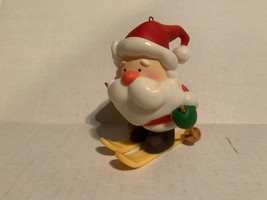 Vintage 1982 American Greeting Skiing Santa Claus Ornament - £4.78 GBP