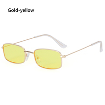 Retro Rectangle Sunglass Men Women Small Metal Frame Square Punk Fashion Vintage - £5.49 GBP