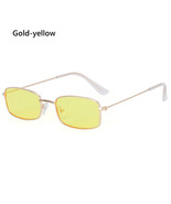 Retro Rectangle Sunglass Men Women Small Metal Frame Square Punk Fashion... - $128.24 MXN