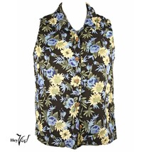 Sleeveless Floral Print Rayon Size Med Button Up Bobbie Brooks Blouse - ... - £12.78 GBP