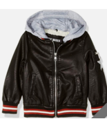 Steve Madden $70 Girls&#39; Toddler Fashion Bomber Jacket Fleece Hood 2T Bla... - $41.10 CAD