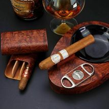 Brizard and Co. - The "Show Band" 3 Cigar Case - Bubinga image 2