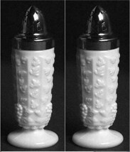 Westmoreland PANELED GRAPE White Milk Glass SALT &amp; PEPPER SHAKER - £9.32 GBP