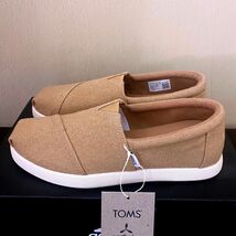 TOMS Alpargata Fenix Mens Tan Heritage Canvas Slip On Sneakers Shoes Size 7 - $28.22