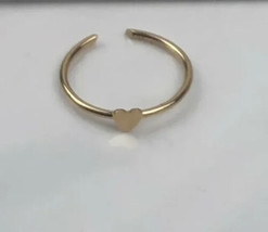 Metal 925 Sterling Silver Heart Adjustable Toe Ring 14k Yellow Gold Plated - £23.28 GBP