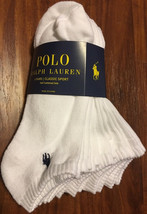 Men 10-13 Polo Ralph Lauren No Show Stretch Sport Socks White Blue 6 Pai... - £23.53 GBP