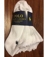 Men 10-13 Polo Ralph Lauren No Show Stretch Sport Socks White Blue 6 Pairs Pack - £23.51 GBP