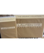 New RALPH LAUREN SPA Organic Queen Flat Sheet &amp; 2 Std Pillowcases Ochre ... - €67,88 EUR