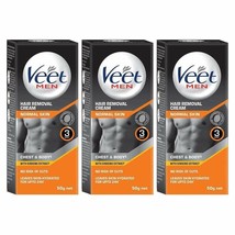 Veet Hair Removal Cream for Men, Normal Skin - 50g Each (Pack of 3) | fr... - £15.35 GBP