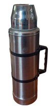 Uno Vac 2 Quart Thermos Unbreakable Stainless Steel Vacuum Bottle 14&quot; 30... - $24.70