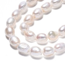 Fashewelry 8~10mm White Cultured Freshwater Pearl Loose Beads About 39~40pcs/Str - £84.13 GBP