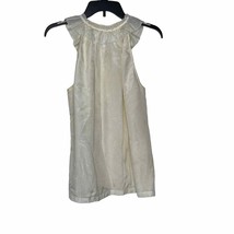 J.Crew Silk Ruffle Halter Blouse Ivory Cream Sleeveless Lightweight Small Women - $16.97