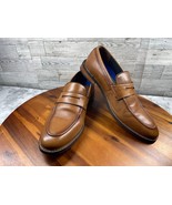 Vince Camuto Penny Loafers Men 11M LAYTON Shoes Brown Leather Apron Moc ... - $51.36 CAD