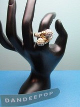 Ivana CZ Gold & Silver Twist Ring Size 8 Fashion Jewelry - £23.73 GBP