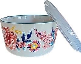 Pioneer Woman 7&quot; Dia. Stoneware Food Storage Container w/Lid ~ KEEPSAKE FLORAL - £23.91 GBP