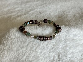 Multicolored Beaded Women’s Bracelet With Earth Toned Beads And Lobster ... - €10,87 EUR