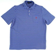 Polo Ralph Lauren Men&#39;s Pocket Polo Shirt L Blue White Black Stripes Classic Fit - £17.11 GBP