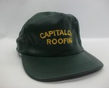 Capital City Roofing Leather Hat Green Strapback Baseball Cap - £15.63 GBP