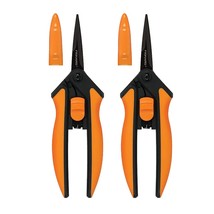 Fiskars 399241-1002 Micro-Tip Pruning Snips, Non-Stick Blades, 2 Count, Orange - £30.32 GBP