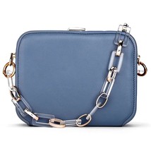 New Elegant Leather Evening Bag Blue Orange Chain Clutch Bags Fashion Lady Party - £76.34 GBP