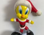 Vintage Looney Tunes Tweety Bird Keychain PVC Figure Ice Skating Santa O... - $14.84