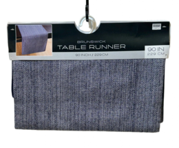 Brunswick Classic Tweed Table Runner 14&quot; x 90&quot; Navy Blue Textured Cotton... - £15.28 GBP