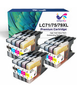 12 Compatible Lc71 Lc75 Ink Cartirdge For Brother Mfc-J430W Mfc-J280W Dc... - £28.31 GBP