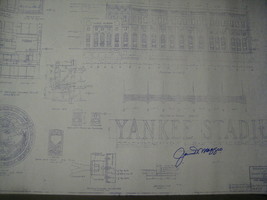 JOE DIMAGGIO Signed Bronx Yankee Stadium Original Blueprint from 1920&#39;s ... - £209.90 GBP