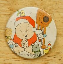 Vintage Pinback Button Ziggy Comic Santa Cartoon Christmas Art by Tom Wi... - $10.88